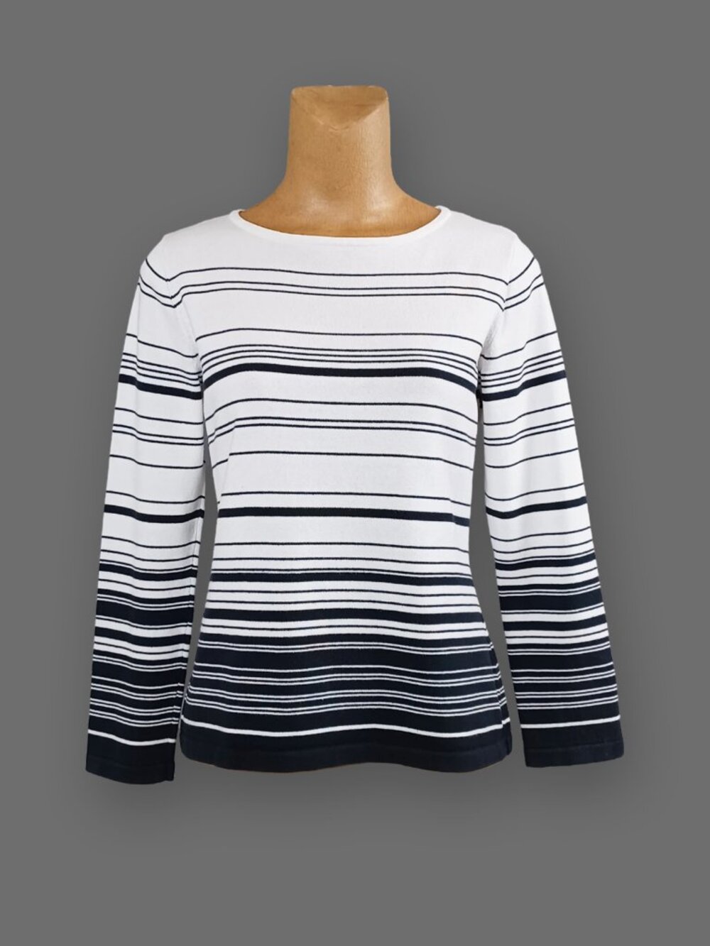 Northern Reflections Ombré Striped Cotton Knit Sweater Size M